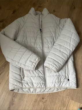 Light Beige Quilted Puffer Jacket